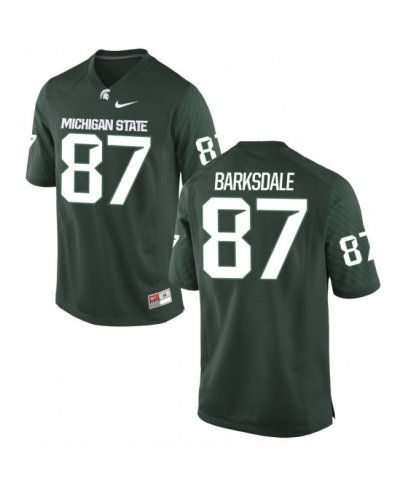 Men's Edward Barksdale Michigan State Spartans #87 Nike NCAA Green Authentic College Stitched Football Jersey NG50F53PH